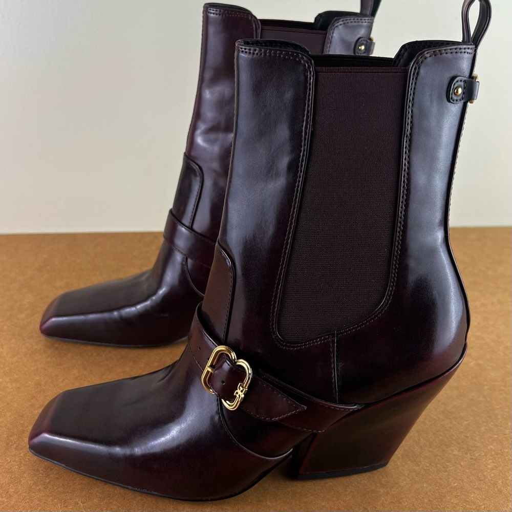 NEW SAM EDELMAN BUCKLE WESTERN BOOTIES - Picture 7 of 12